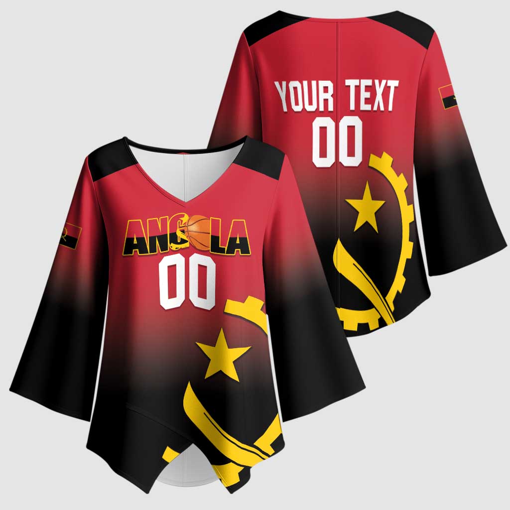 Angola Basketball Custom Kimono Sleeve Blouse Go Champions Angolan