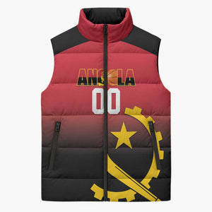 Angola Basketball Custom Sleeveless Puffer Jacket Go Champions Angolan