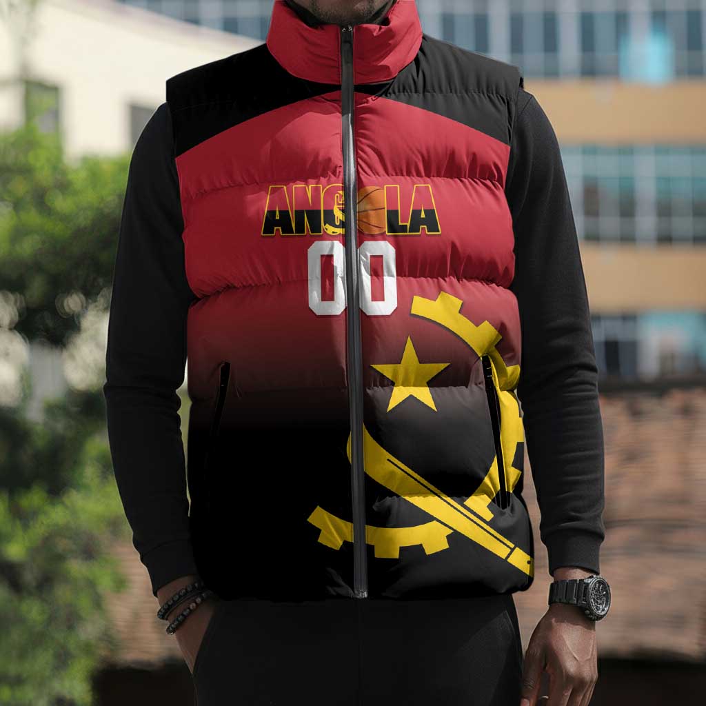 Angola Basketball Custom Sleeveless Puffer Jacket Go Champions Angolan