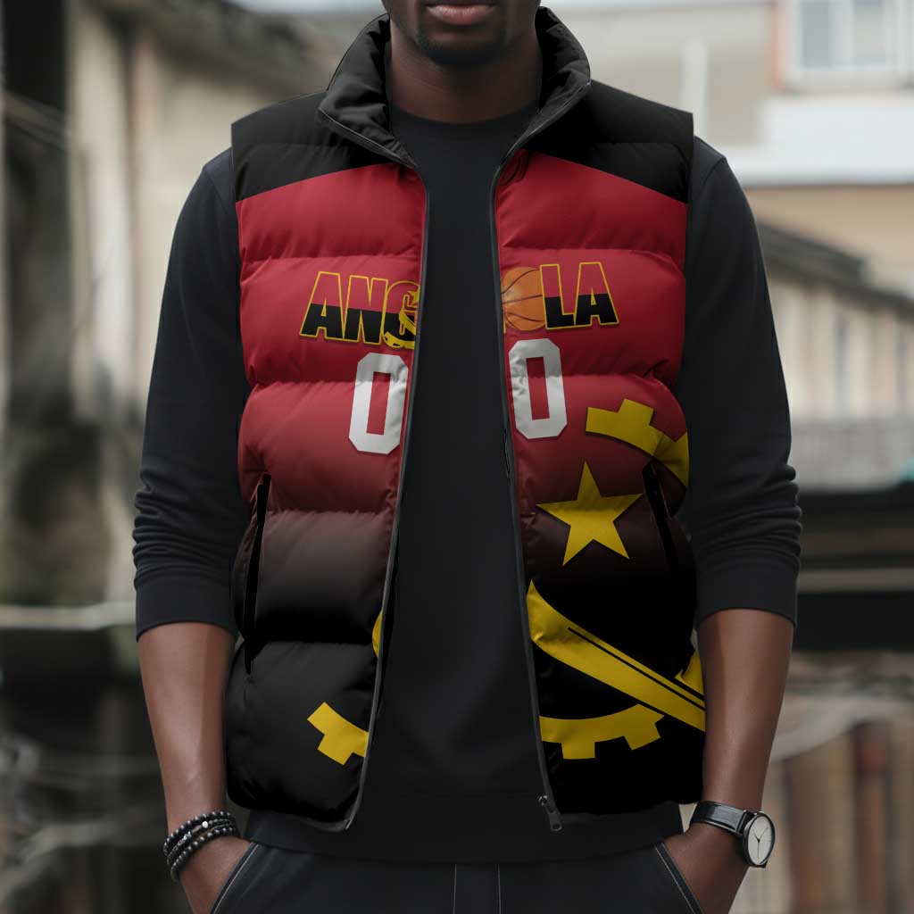 Angola Basketball Custom Sleeveless Puffer Jacket Go Champions Angolan