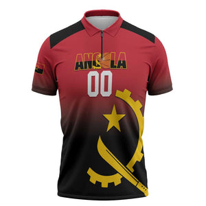 Angola Basketball Custom Zipper Polo Shirt Go Champions Angolan