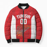 Tunisia Basketball Custom Bomber Puffer Jacket Go Champions Eagles of Carthage