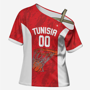 Tunisia Basketball Custom Cross Shoulder Shirt Go Champions Eagles of Carthage
