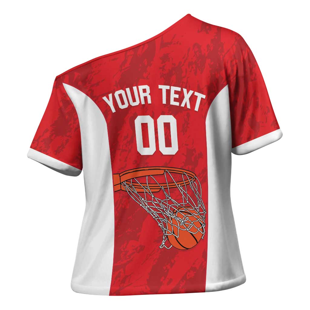 Tunisia Basketball Custom Cross Shoulder Shirt Go Champions Eagles of Carthage