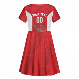 Afro Basketball Custom Tunisia Kid Short Sleeve Dress Go Champions Eagles of Carthage - African Pride