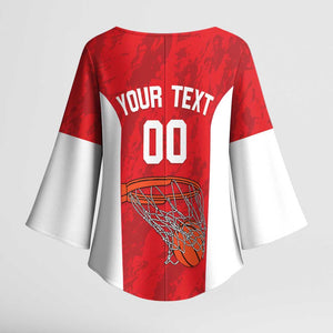 Tunisia Basketball Custom Kimono Sleeve Blouse Go Champions Eagles of Carthage