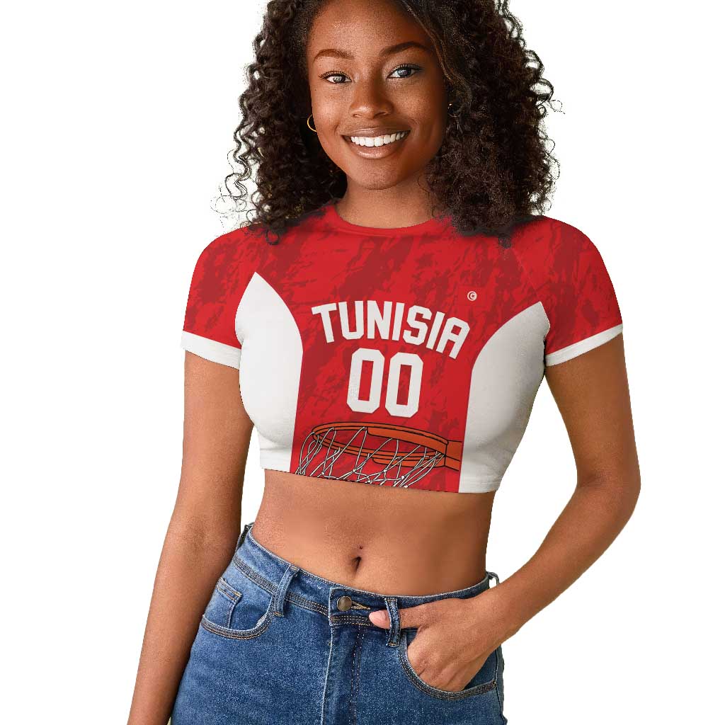 Afro Basketball Custom Tunisia Raglan Cropped T shirt Go Champions Eagles of Carthage - African Pride