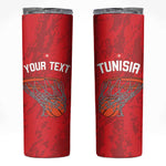 Afro Basketball Custom Tunisia Skinny Tumbler Go Champions Eagles of Carthage - African Pride