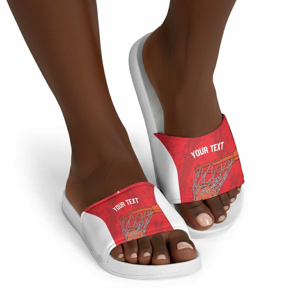 Tunisia Basketball Custom Slide Sandals Go Champions Eagles of Carthage