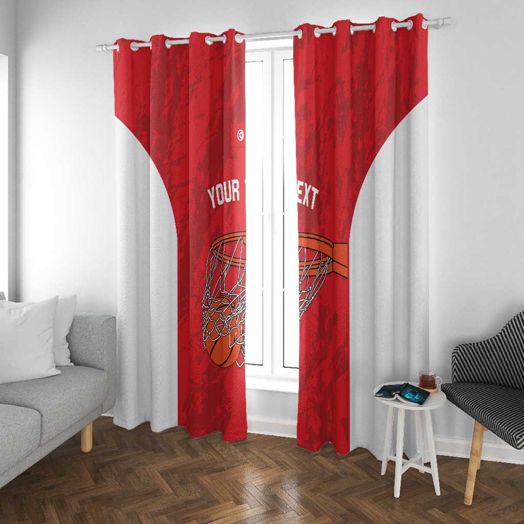Afro Basketball Custom Tunisia Window Curtain Go Champions Eagles of Carthage - African Pride