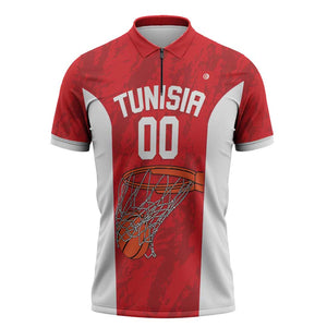 Tunisia Basketball Custom Zipper Polo Shirt Go Champions Eagles of Carthage