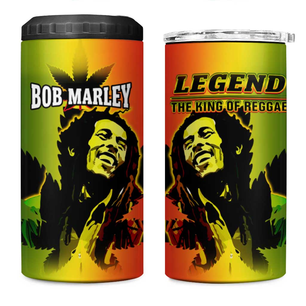 Afro Jamaica Legend Bob 4 in 1 Can Cooler Tumbler The King Of Reggae