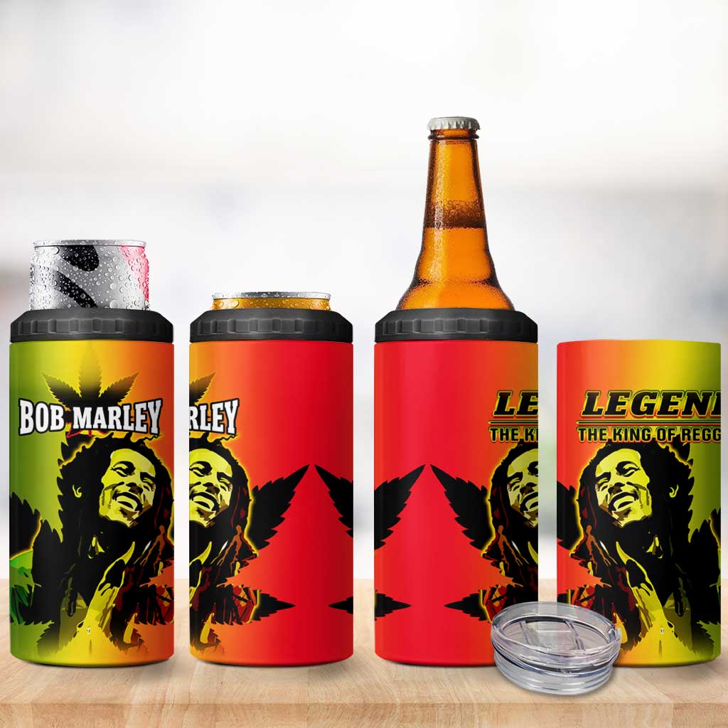 Afro Jamaica Legend Bob 4 in 1 Can Cooler Tumbler The King Of Reggae