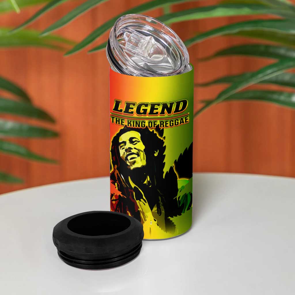 Afro Jamaica Legend Bob 4 in 1 Can Cooler Tumbler The King Of Reggae
