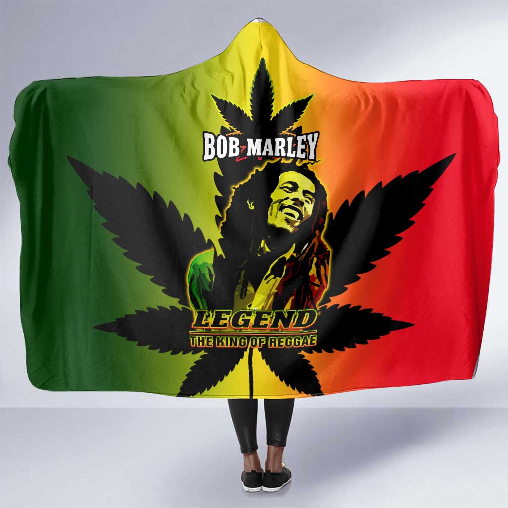 Afro Jamaica Legend Bob Hooded Blanket The King Of Reggae