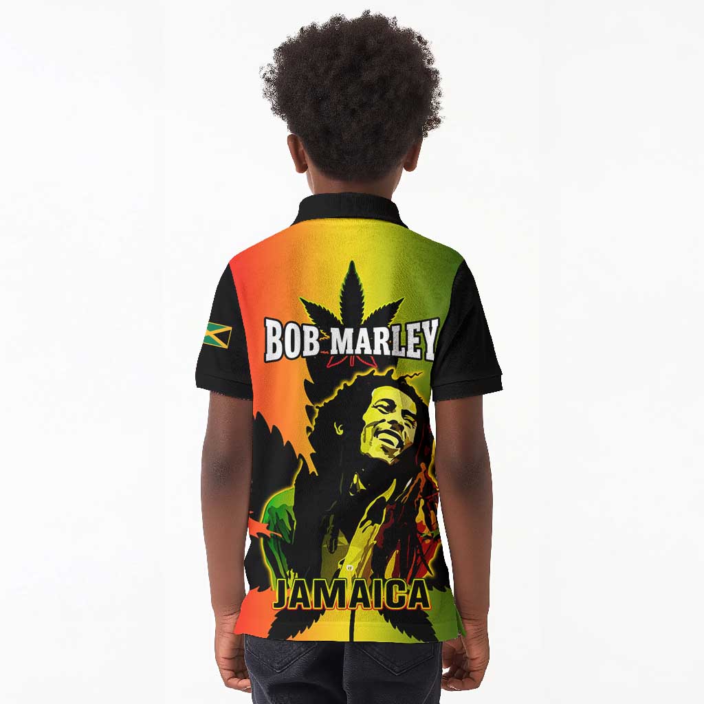 Afro Jamaica Legend Bob Kid Polo Shirt The King Of Reggae