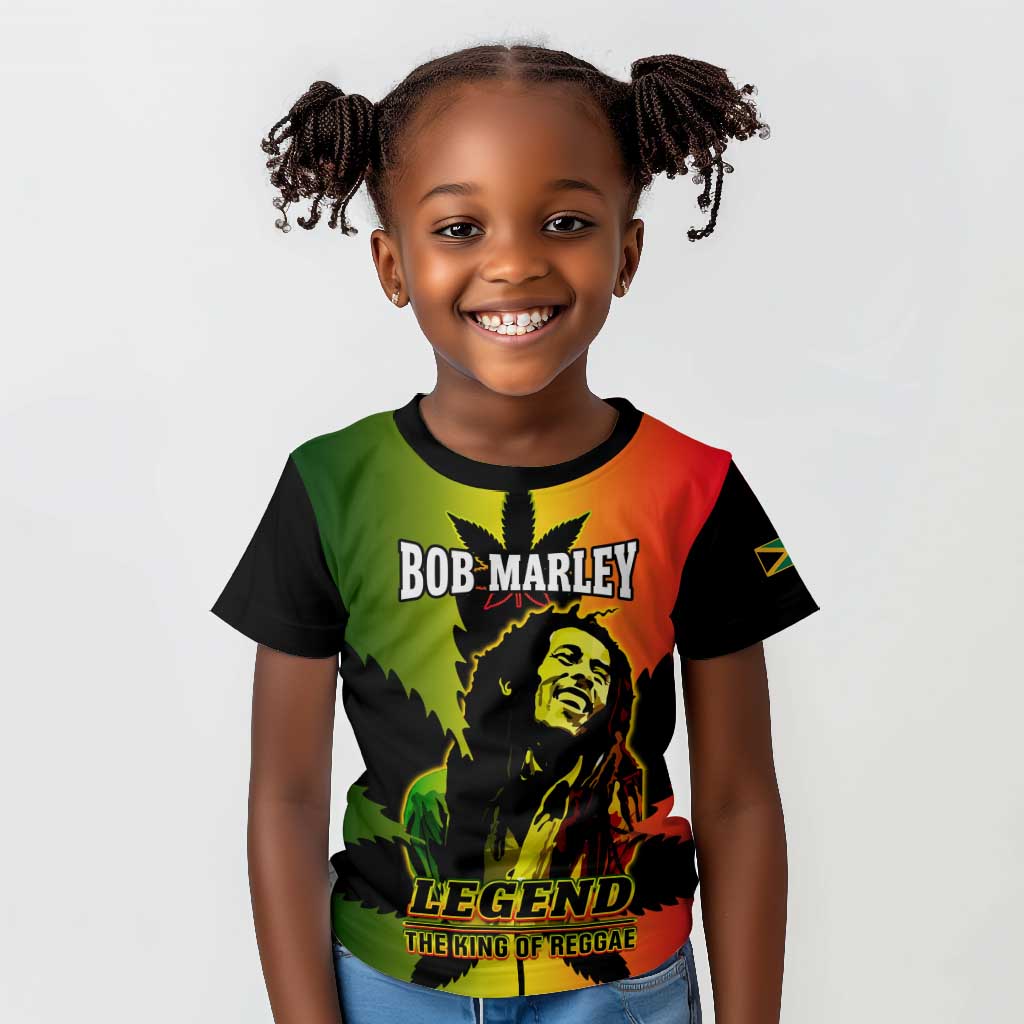 Afro Jamaica Legend Bob Kid T shirt The King Of Reggae