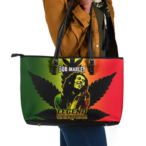 Afro Jamaica Legend Bob Leather Tote Bag The King Of Reggae