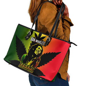 Afro Jamaica Legend Bob Leather Tote Bag The King Of Reggae