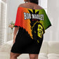 Afro Jamaica Legend Bob Off Shoulder Short Dress The King Of Reggae
