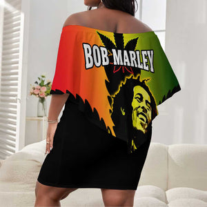 Afro Jamaica Legend Bob Off Shoulder Short Dress The King Of Reggae