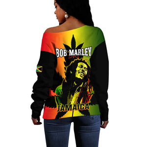 Afro Jamaica Legend Bob Off Shoulder Sweater The King Of Reggae