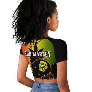 Afro Jamaica Legend Bob Raglan Cropped T shirt The King Of Reggae