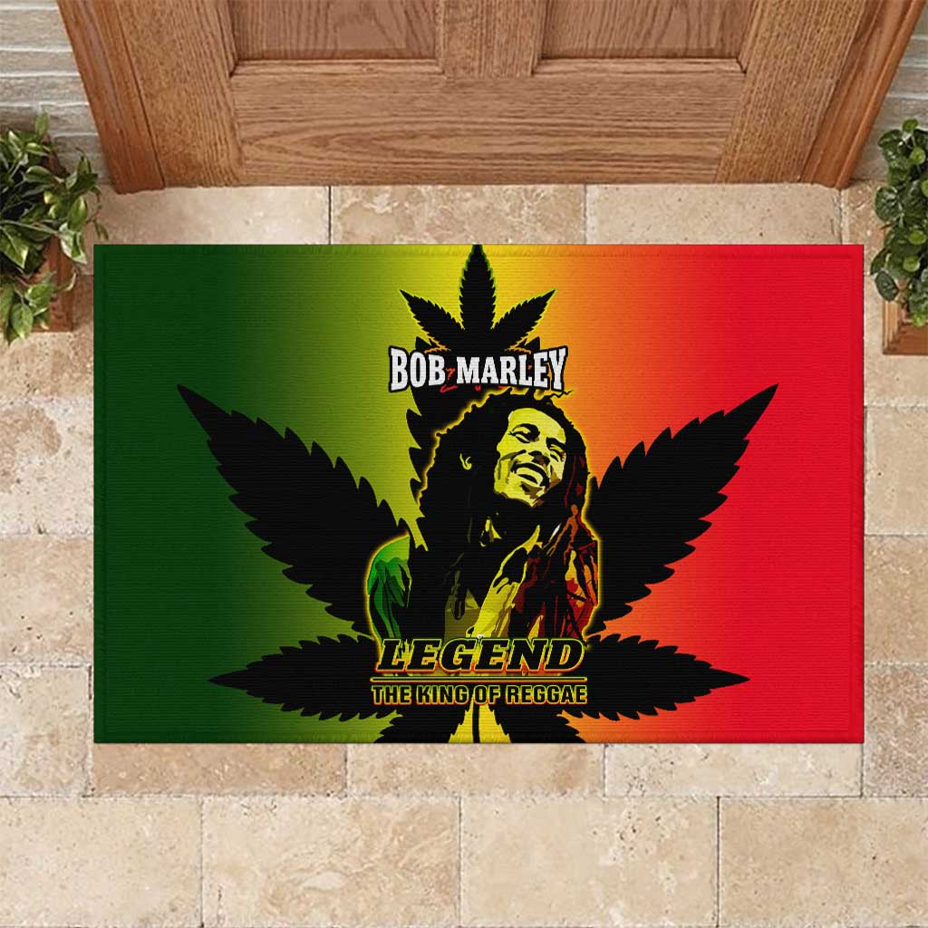 Afro Jamaica Legend Bob Rubber Doormat The King Of Reggae