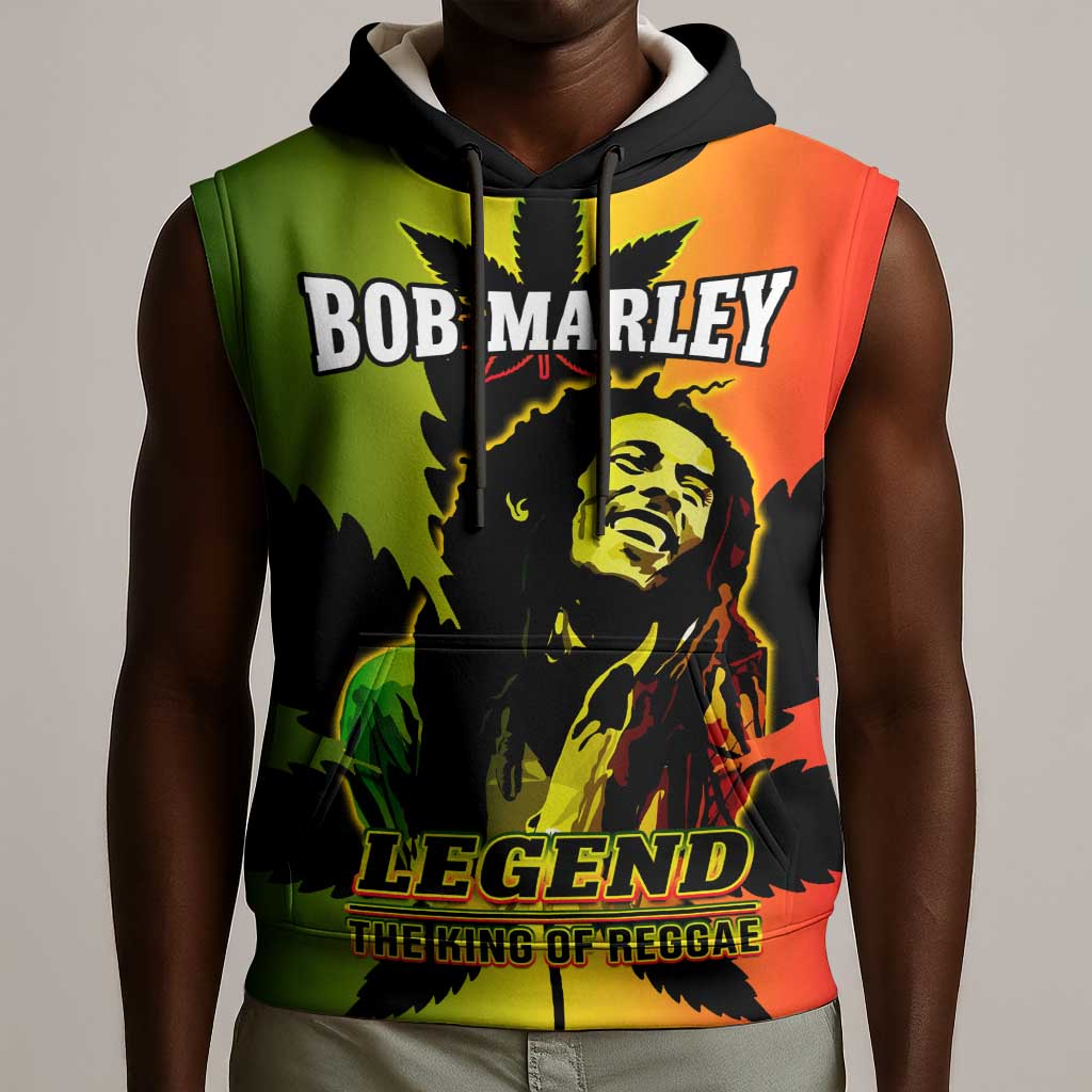 Afro Jamaica Legend Bob Sleeveless Hoodie The King Of Reggae - African Pride