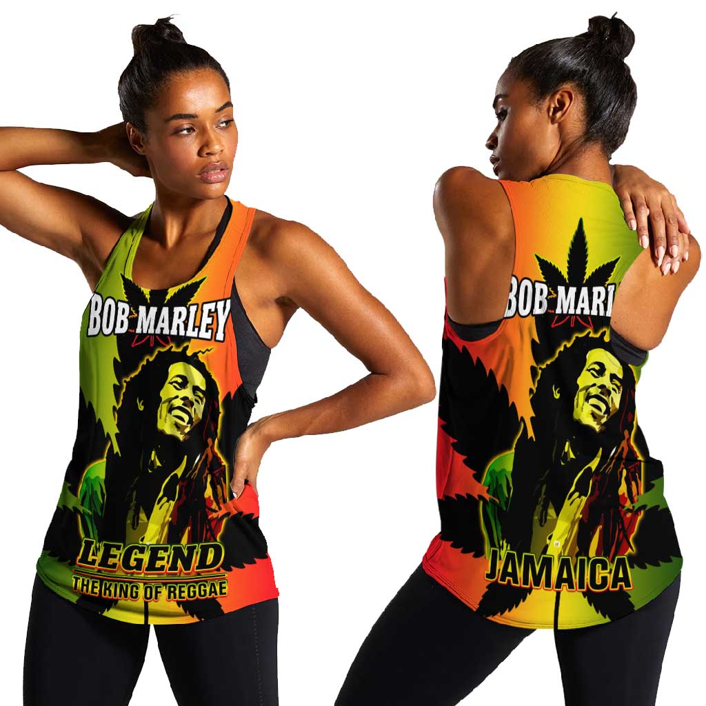 Afro Jamaica Legend Bob Women Racerback Tank The King Of Reggae