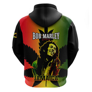 Afro Jamaica Legend Bob Zip Hoodie The King Of Reggae