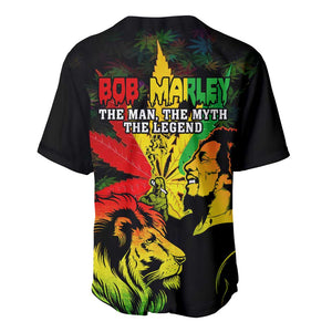 Afro Jamaica Legend Bob Baseball Jersey Lion With Cannabis Leaf Pattern