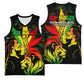 Afro Jamaica Legend Bob Basketball Jersey Lion With Cannabis Leaf Pattern LT14