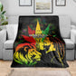 Afro Jamaica Legend Bob Blanket Lion With Cannabis Leaf Pattern LT14