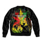 Afro Jamaica Legend Bob Bomber Jacket Lion With Cannabis Leaf Pattern LT14