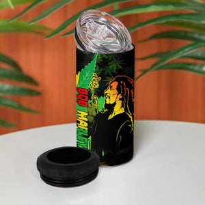 Afro Jamaica Legend Bob 4 in 1 Can Cooler Tumbler Lion With Cannabis Leaf Pattern LT14