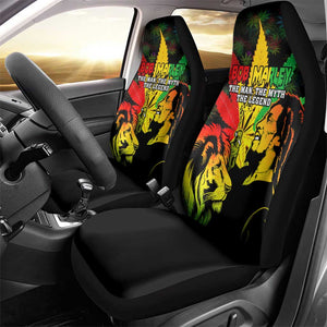 Afro Jamaica Legend Bob Car Seat Cover Lion With Cannabis Leaf Pattern