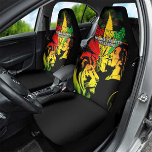 Afro Jamaica Legend Bob Car Seat Cover Lion With Cannabis Leaf Pattern