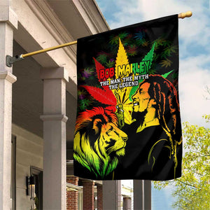 Afro Jamaica Legend Bob Garden Flag Lion With Cannabis Leaf Pattern