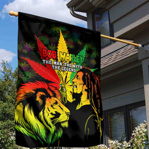 Afro Jamaica Legend Bob Garden Flag Lion With Cannabis Leaf Pattern