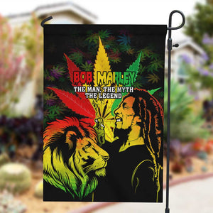 Afro Jamaica Legend Bob Garden Flag Lion With Cannabis Leaf Pattern