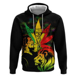 Afro Jamaica Legend Bob Hoodie Lion With Cannabis Leaf Pattern LT14