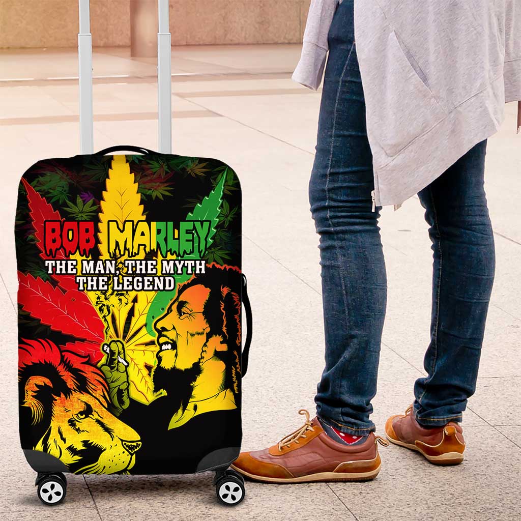 Afro Jamaica Legend Bob Luggage Cover Lion With Cannabis Leaf Pattern LT14
