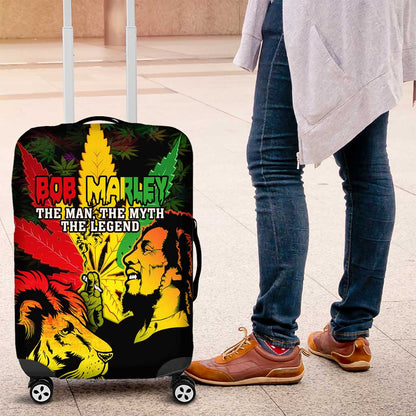 Afro Jamaica Legend Bob Luggage Cover Lion With Cannabis Leaf Pattern LT14