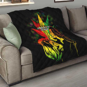 Afro Jamaica Legend Bob Quilt Lion With Cannabis Leaf Pattern