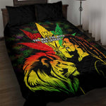 Afro Jamaica Legend Bob Quilt Bed Set Lion With Cannabis Leaf Pattern LT14