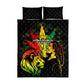 Afro Jamaica Legend Bob Quilt Bed Set Lion With Cannabis Leaf Pattern LT14