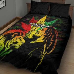 Afro Jamaica Legend Bob Quilt Bed Set Lion With Cannabis Leaf Pattern