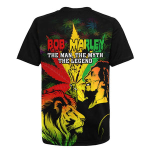 Afro Jamaica Legend Bob Rugby Jersey Lion With Cannabis Leaf Pattern