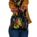 Afro Jamaica Legend Bob Shoulder Handbag Lion With Cannabis Leaf Pattern LT14